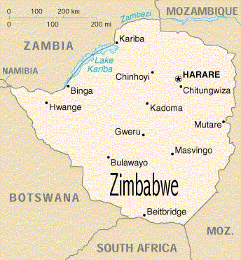 Map of Zimbabwe